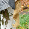 Háčkovaný šátek - šum rákosí (alpaca)