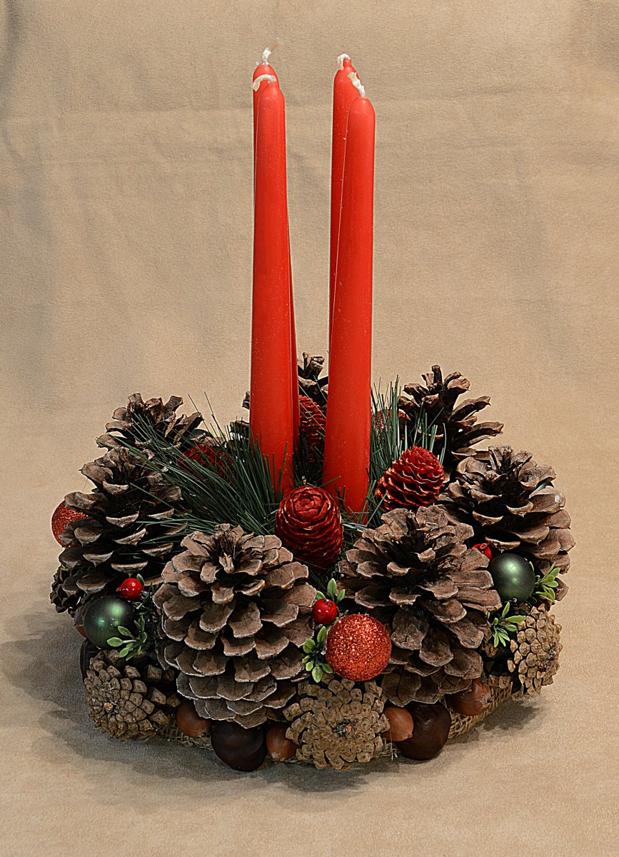 Lesní adventní svícen.