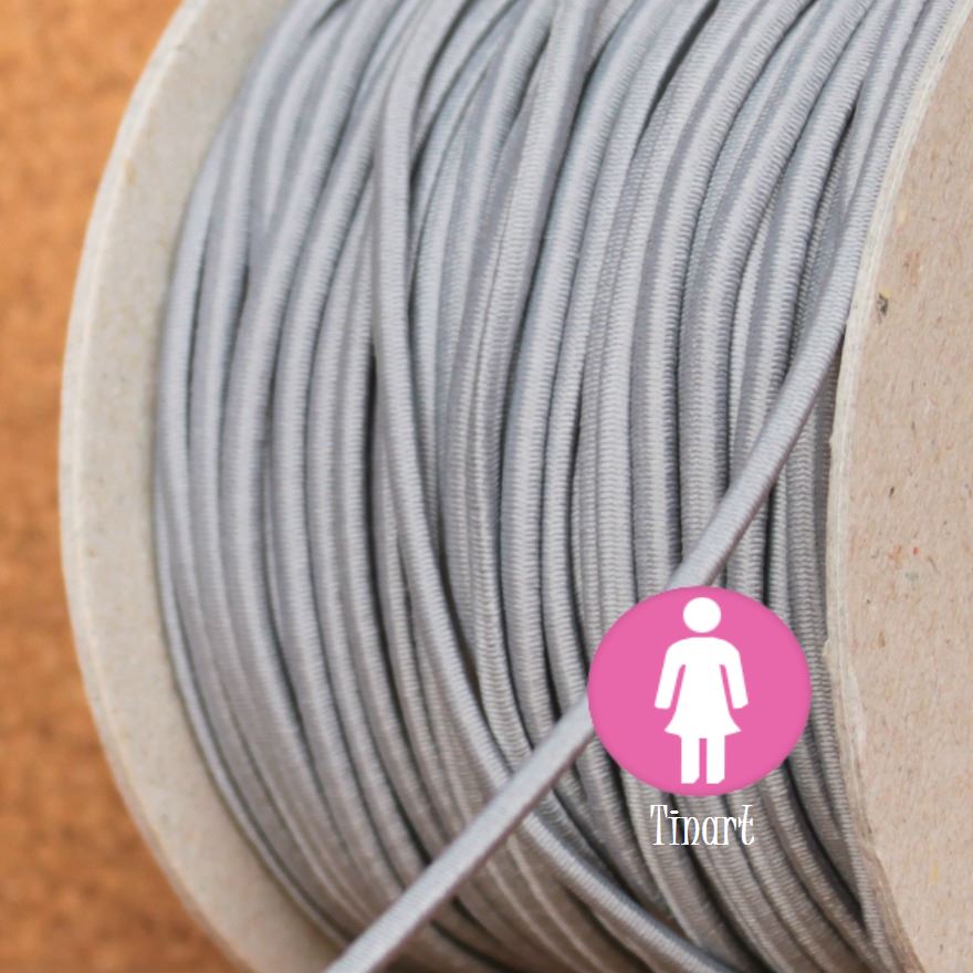 Pruženka/gumička: 2 metry x Ø 3 mm - Světle šedá