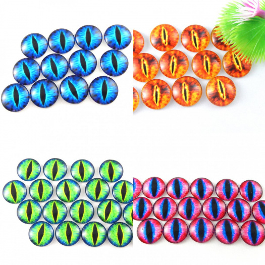Skleněné Oko 10mm - 2ks - Oranžové
