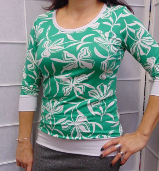 Tričko květy na zelené S - XXXL