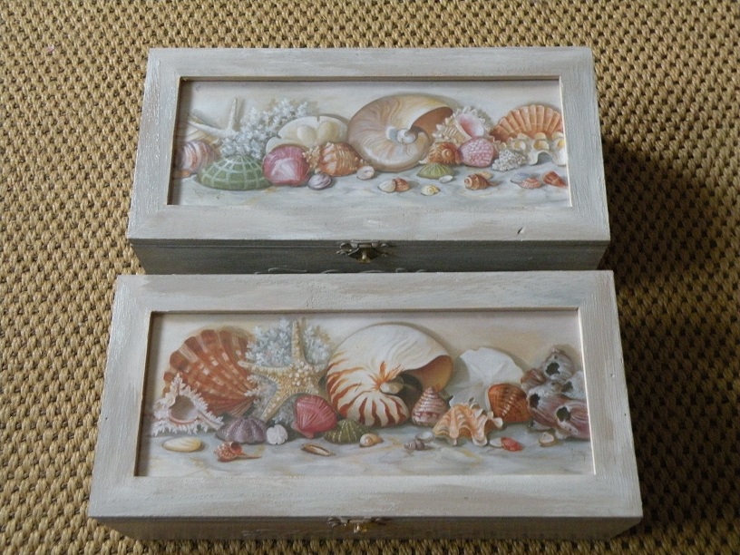 Krabička 4 přihrádky - reprodukce mušlí