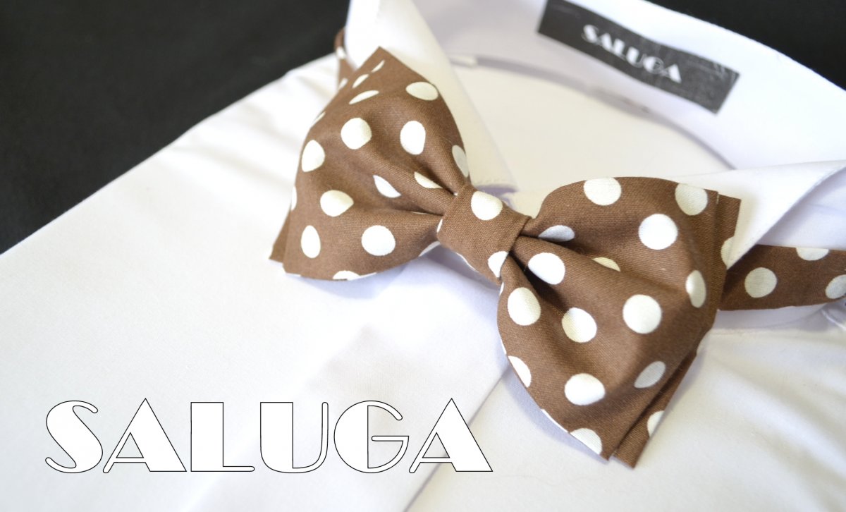 Hnědý motýlek na tečky