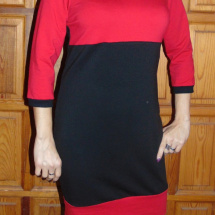 Šaty - červená s černou nebo výběr barev S - XXL