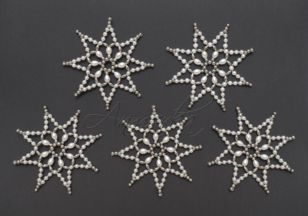 sada dekorativních hvězd bílo-platinová