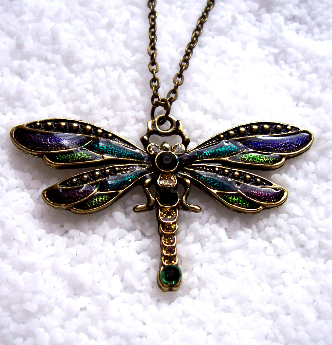 Bronzový náhrdelník s vážkou