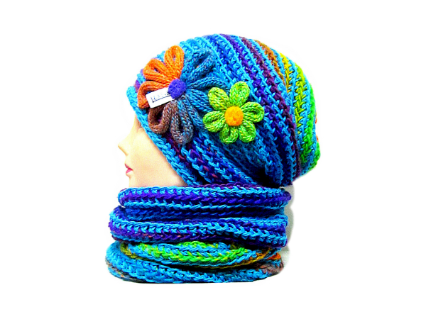 ༺♥༻ SOUPRAVA ČEPICE A NÁKRČNÍKU ༺♥༻ 1171