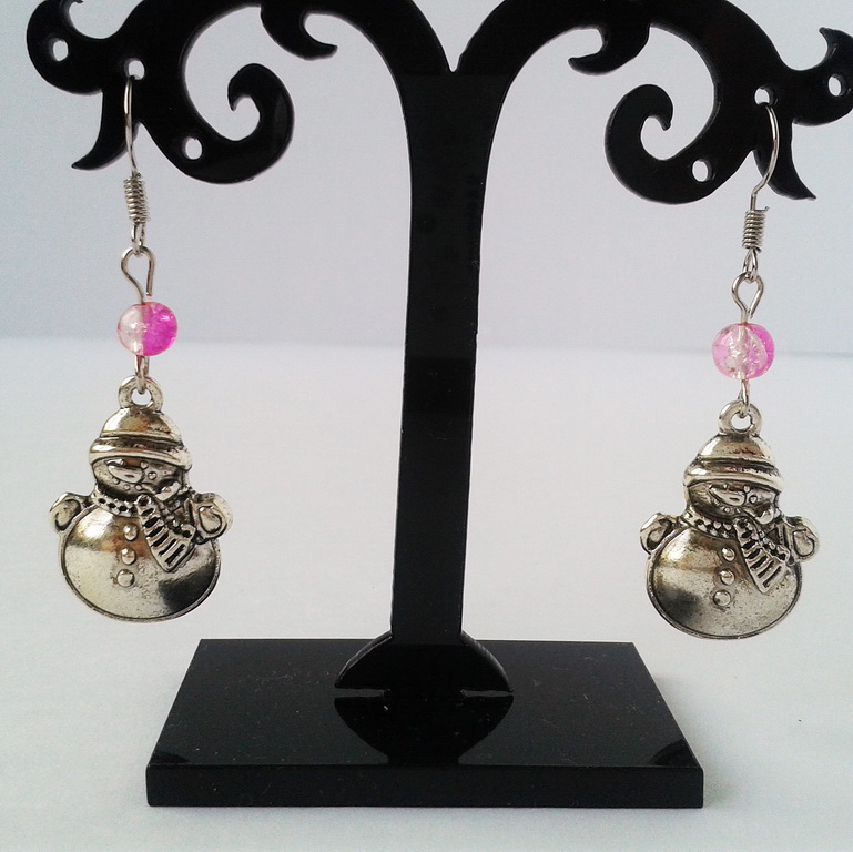 Vánoční náušnice - sněhuláci (931)