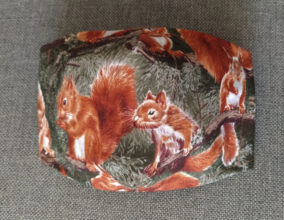 Rouška Designová Veverka- rezervace pro paní ter.jandovou