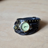 ČERNÉ OMOTÁVACÍ ELEGANTNÍ HODINKY, steampunk