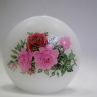 Svíčka z parafínového vosku - disk - Růžová růže