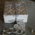 Svatební romantická šperkovnička,dárková krabička stříbrná