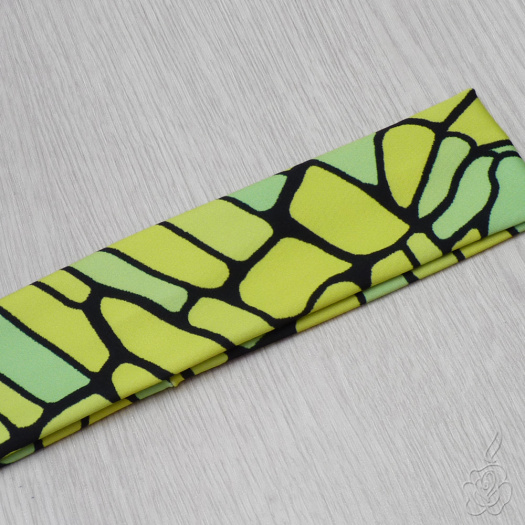 "Chartreuse" elastická čelenka - mozaikový vzor