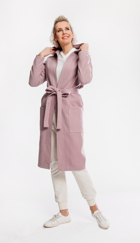  Dámský kabát s kapucí Patte Hood,lila