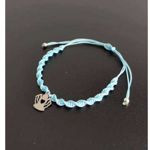 Náramek Shamballa s kovovým ornamentem
