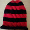 Pletená čepice 2v1 (tmavá červená + černá)