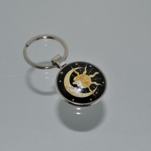 Přívěsek na klíče - měsíc a slunce (3676)