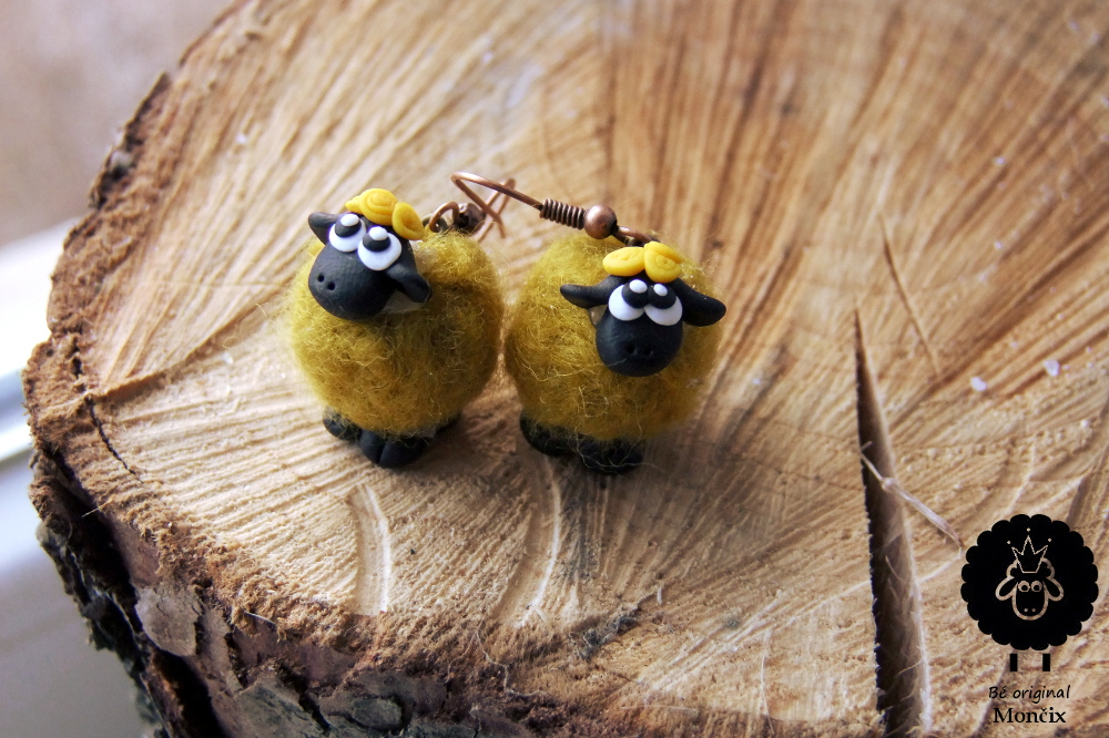 Fimo ovečky náušnice