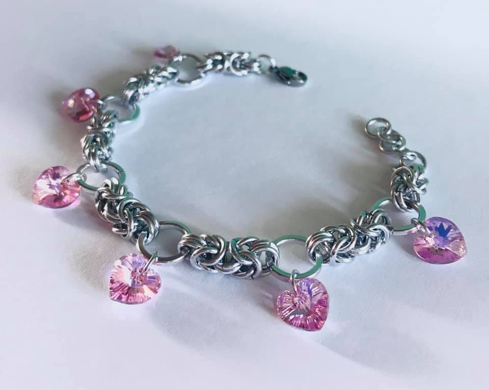 Srdíčkový cinkáček do růžova 