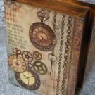 Originální krabička kniha vintage hodinky a klíče
