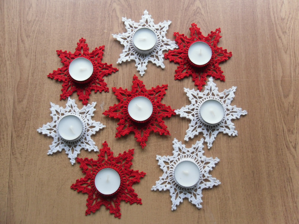 Háčkované svícny