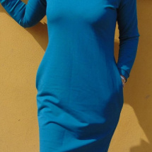 Šaty s kapsami - barva mořská S - XXXL