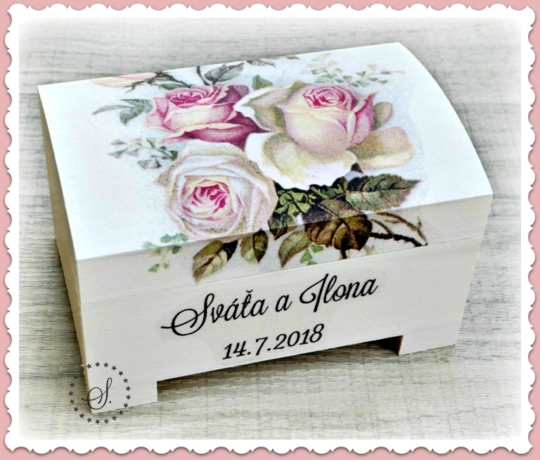 svatební truhlička - pokladnička na pevné uzavření