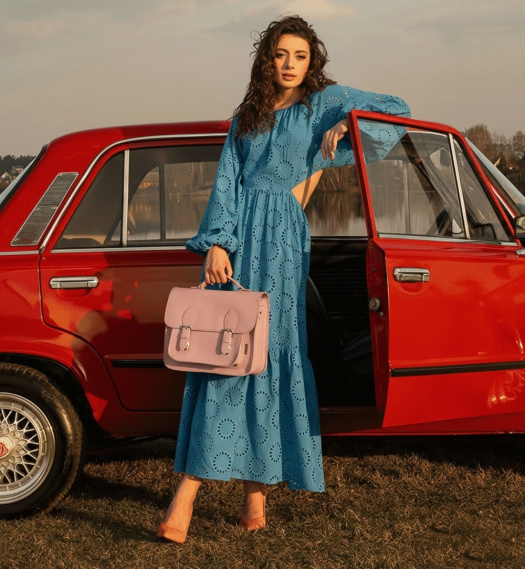 Kožená taška RUBY - starorůžová