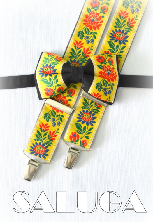 Pánské set motýlek + šle folkový, folklorní,lidový