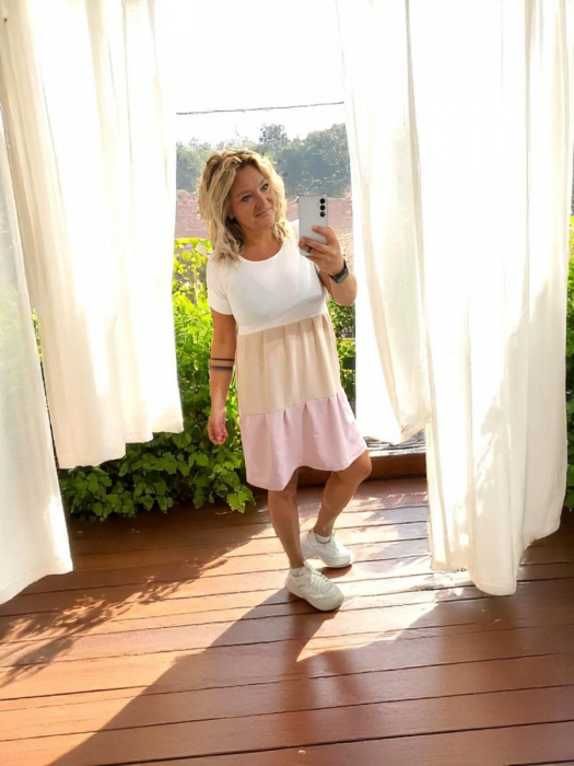 Dámské kreš šaty pink - S/M
