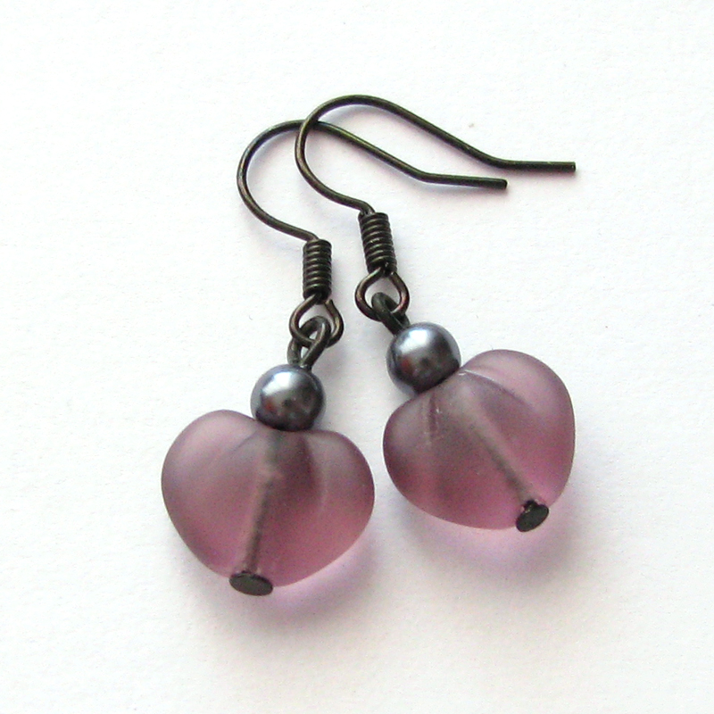 Fialovo-šedé náušnice