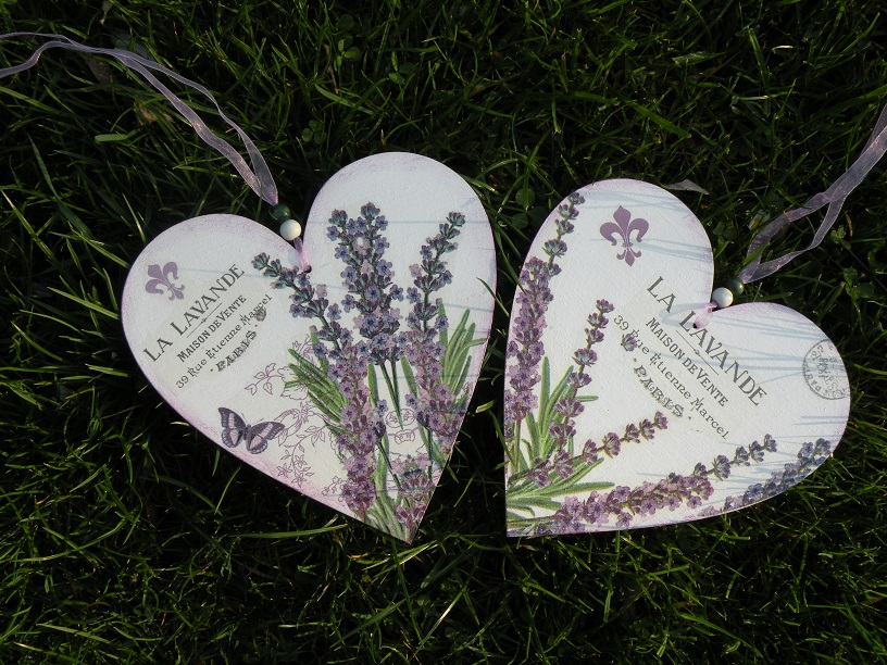 Dekorační srdíčko - levandule Paris