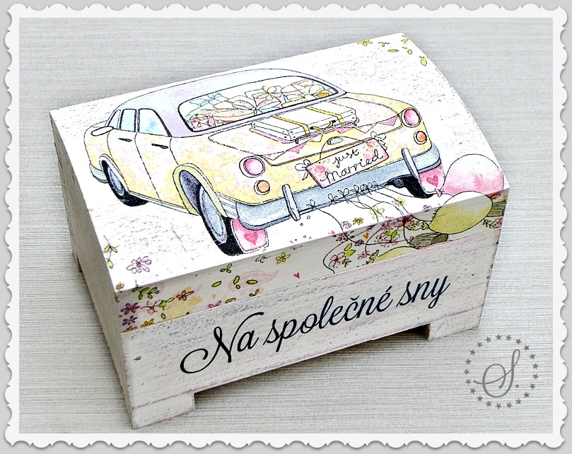 svatební truhlička - pokladnička na pevné uzavření