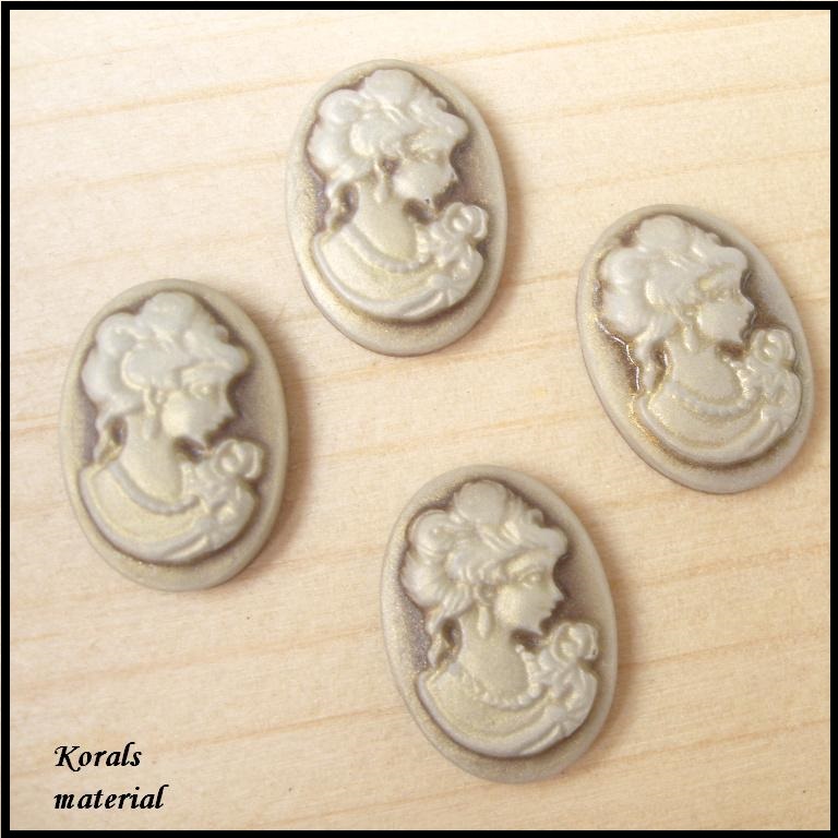 2519 Kamej dáma hnědá 18x13 mm 3ks