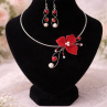 Elegantní šperkový set s nylonovým květem a korálky