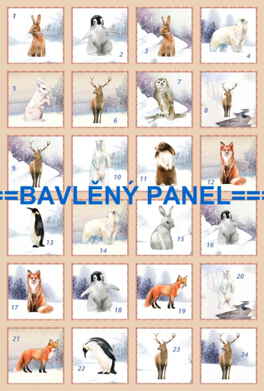BAVLNĚNÝ PANEL / I NA ADVENTNÍ KALENDÁŘ/ 40X60 cm  AKN168 - SKLADEM