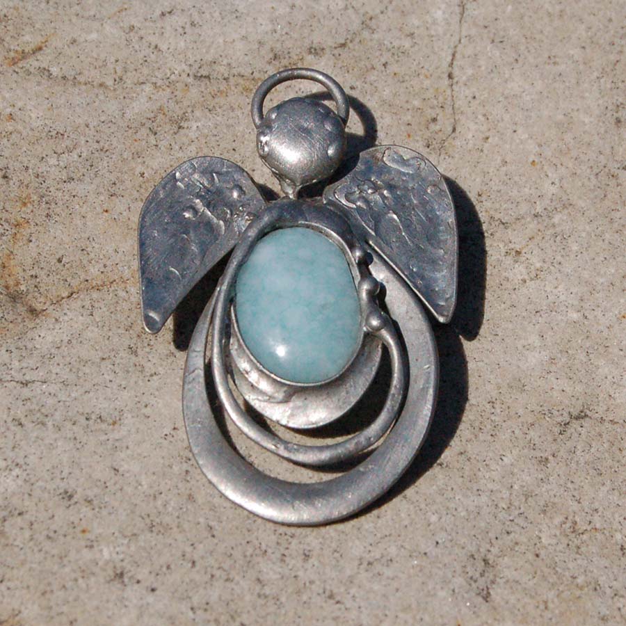 Brož Anděl s amazonitem