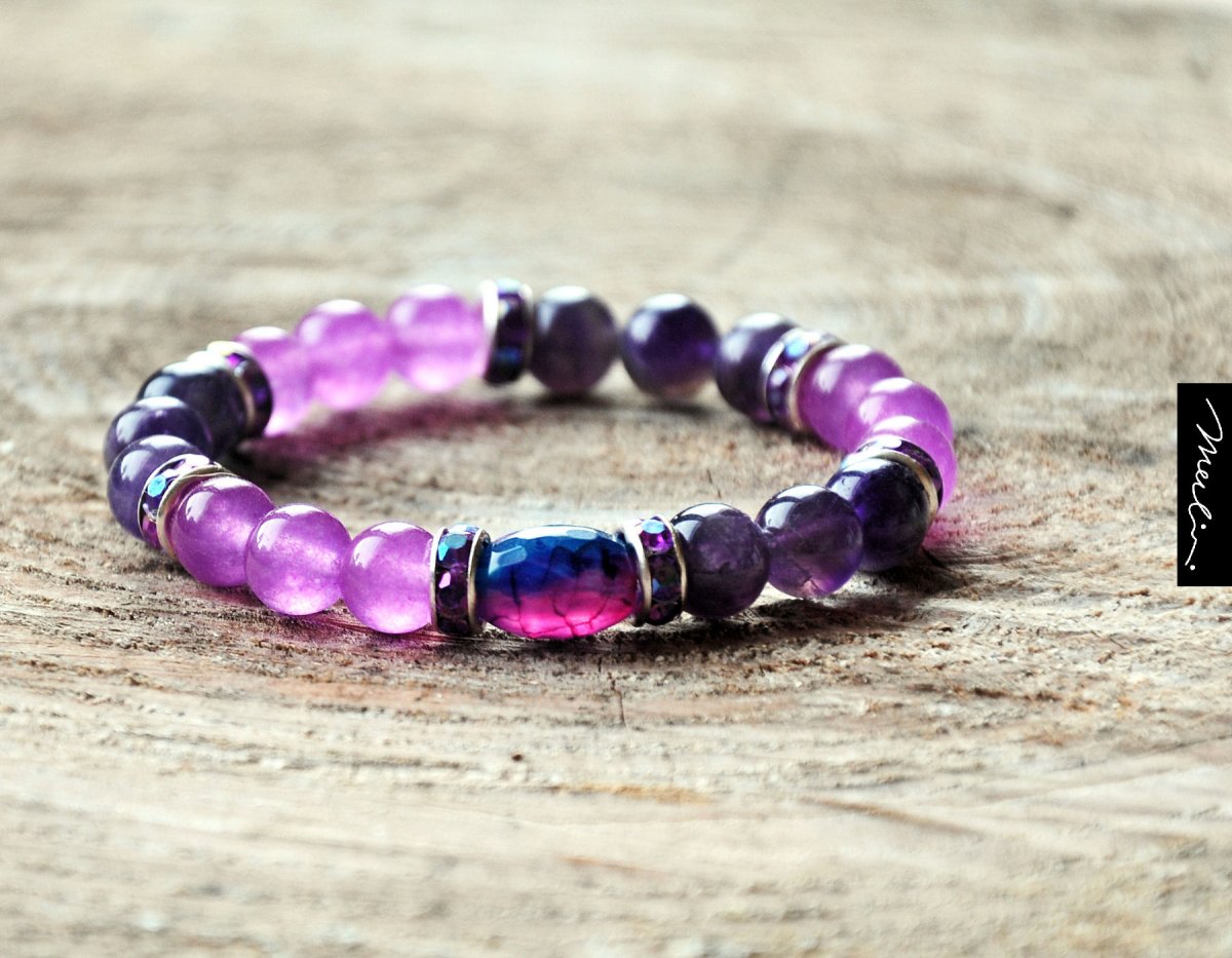 Ametyst Dream - náramek z minerálů mix