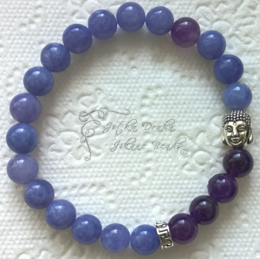 Angelit, amethyst, Buddha.