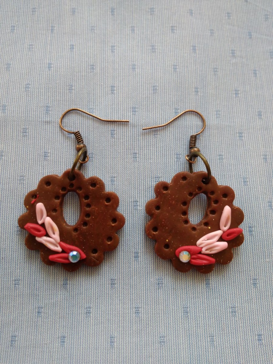 Náušnice kulaté hnědé