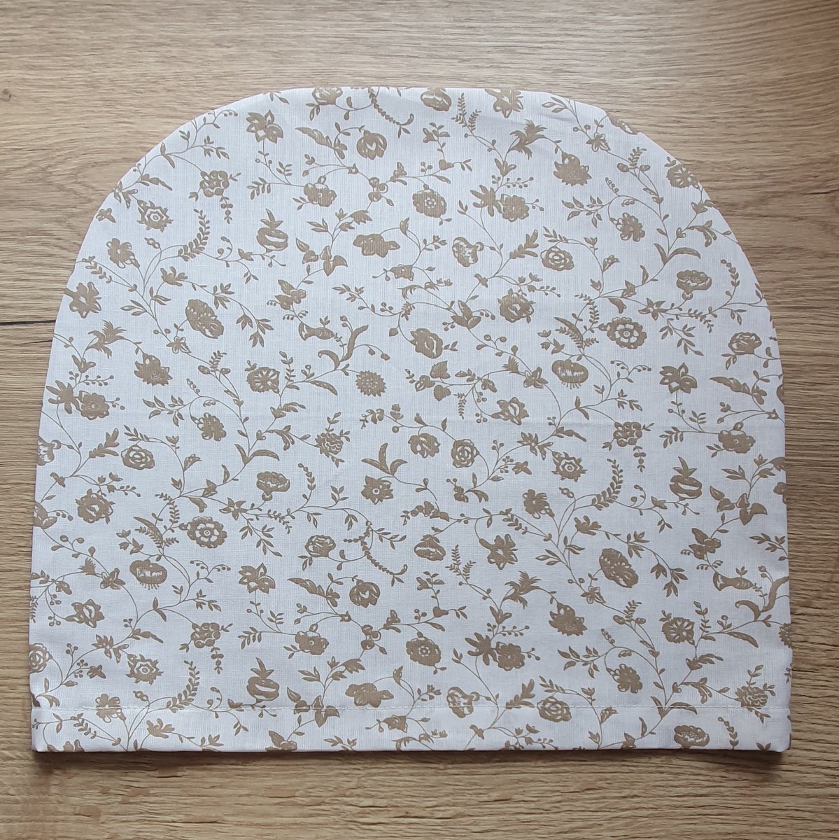 Povlak na termo poklop na čajovou konvici - béžové kvítky