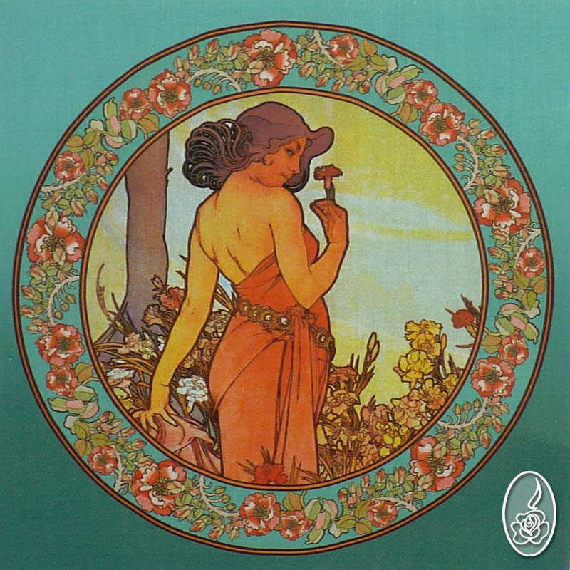 Látkový obrázek Alfons Mucha - Karafiát