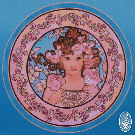 SLEVA - látkový panel Alfons Mucha - Růže