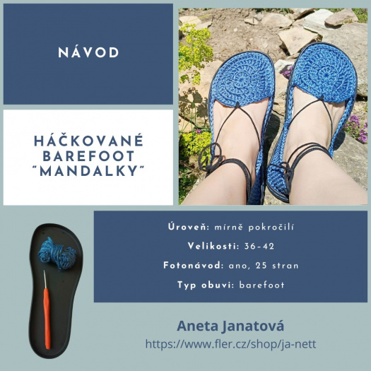 PDF návod - barefoot polobalerínky "Mandalky"