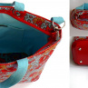 Handbag 'BasketOfRoses'/Red&SkyBlue