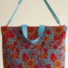 Handbag 'BasketOfRoses'/Red&SkyBlue