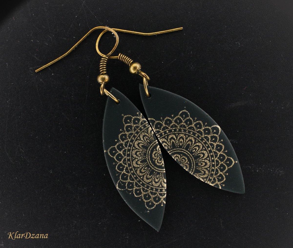 Náušnice BlackGold lístky
