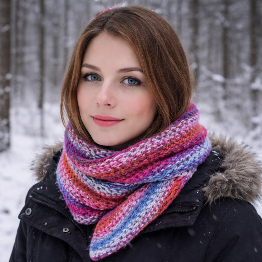 RUČNĚ PLETENÝ ASYMETRICKÝ ŠÁTEK