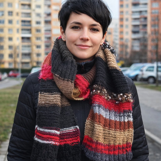 RUČNĚ PLETENÁ ŠÁLA - IZABELA