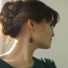 Šité náušnice Christine Bronz-Olive